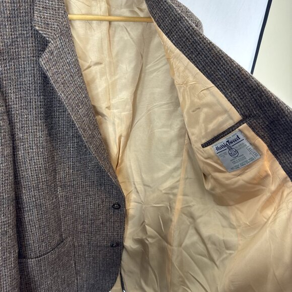 Harris Tweed for Simpsons Men’s 42R Brown Houndstooth Sport Coat Wool Scotland - Picture 5 of 8